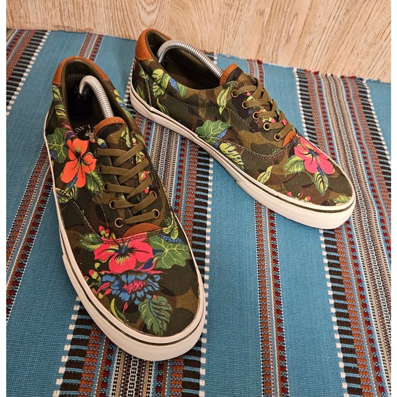Polo Ralph Lauren Thorton III Floral Canvas Lace up Sneakers Men Size 10 D - Picture 5 of 7